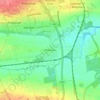 Thornton地形图、海拔、地势