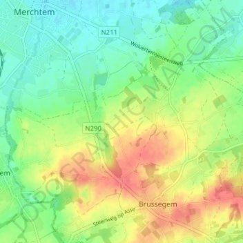 Bosbeek地形图、海拔、地势