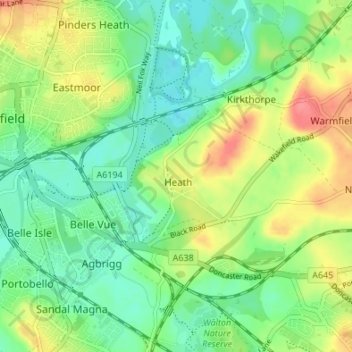Heath地形图、海拔、地势