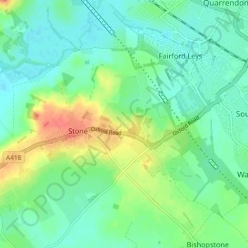 Hartwell地形图、海拔、地势