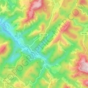 Itaretama地形图、海拔、地势