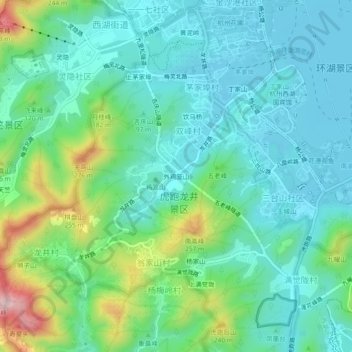 外鸡笼山地形图、海拔、地势