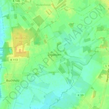 Dipshorn地形图、海拔、地势