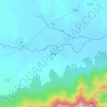 南屏地形图、海拔、地势