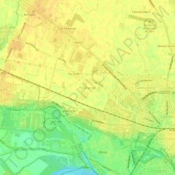Picenengo地形图、海拔、地势