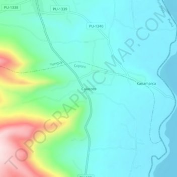 Calacoto地形图、海拔、地势