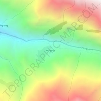 Khirganga地形图、海拔、地势