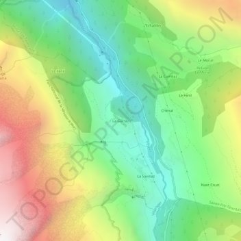 La Gurraz地形图、海拔、地势