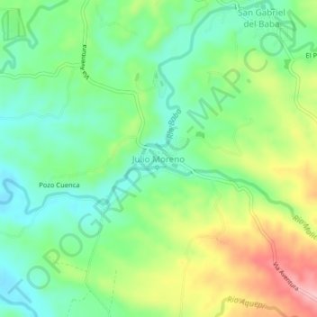 Julio Moreno地形图、海拔、地势