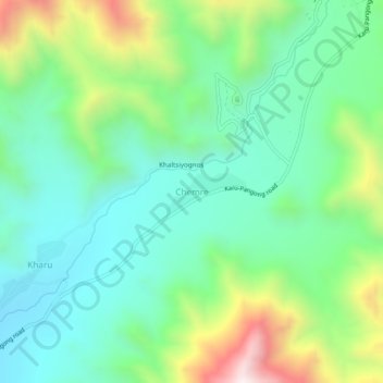Chemre地形图、海拔、地势