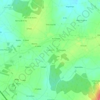 A Laciana地形图、海拔、地势