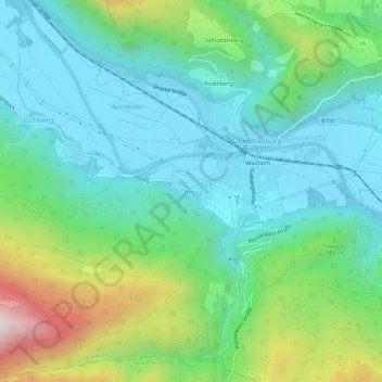 Ötting地形图、海拔、地势