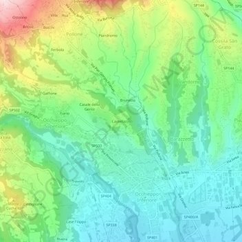 Castellazzo地形图、海拔、地势