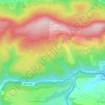 Scharzwald地形图、海拔、地势