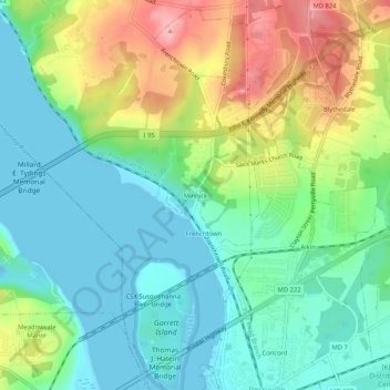 Minnick地形图、海拔、地势