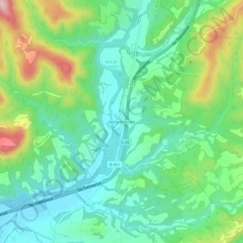 Horta d'Avinyó地形图、海拔、地势