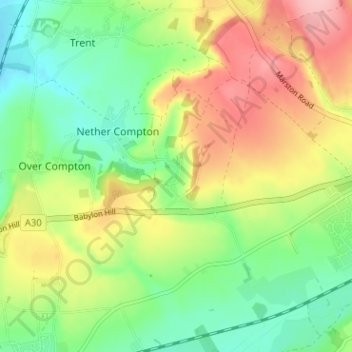 Stallen地形图、海拔、地势