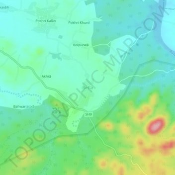 Betla地形图、海拔、地势