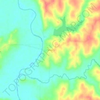 Yarrow地形图、海拔、地势