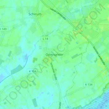 Ostersander地形图、海拔、地势