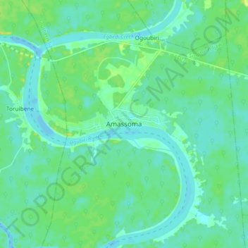 Amassoma地形图、海拔、地势