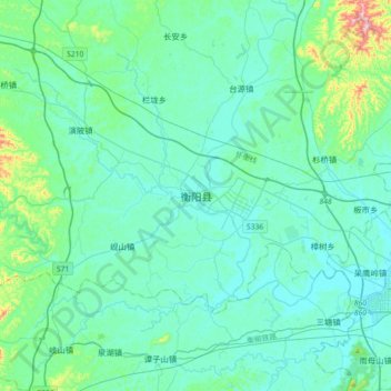 衡阳县地形图、海拔、地势