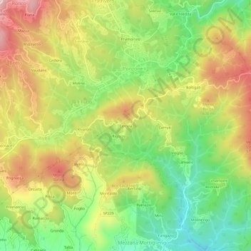 Cerreia地形图、海拔、地势