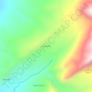 San Pedro地形图、海拔、地势