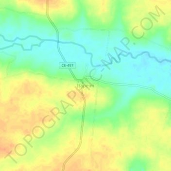 Itapeim地形图、海拔、地势
