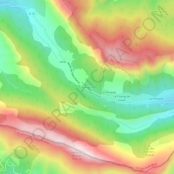 Barnaud地形图、海拔、地势