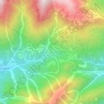 Ligosullo地形图、海拔、地势