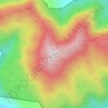 Mount Neville地形图、海拔、地势