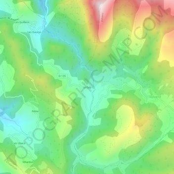 Le Gap地形图、海拔、地势