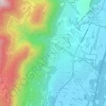 Le Vivier地形图、海拔、地势