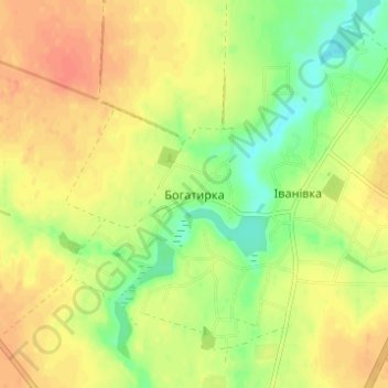 Богатырка地形图、海拔、地势