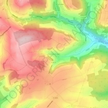Oberwangen地形图、海拔、地势