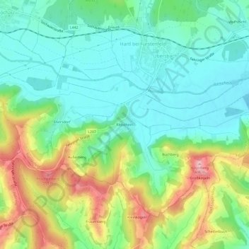 Rittschein地形图、海拔、地势