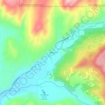 Buford地形图、海拔、地势