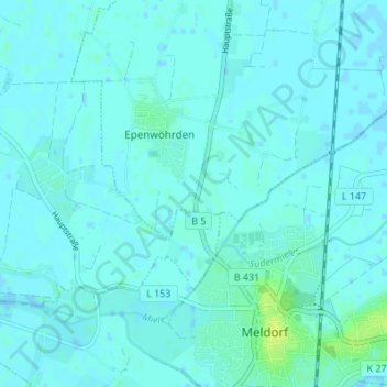 Lilienthal地形图、海拔、地势