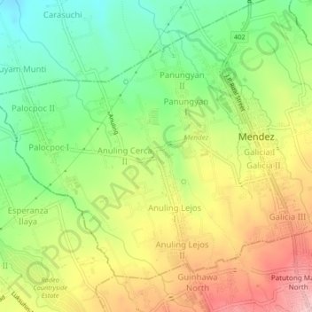 Anuling Cerca I地形图、海拔、地势