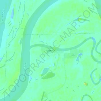 Kwethluk地形图、海拔、地势