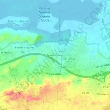 Reparto Giovani地形图、海拔、地势