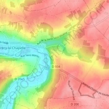 Libernon地形图、海拔、地势