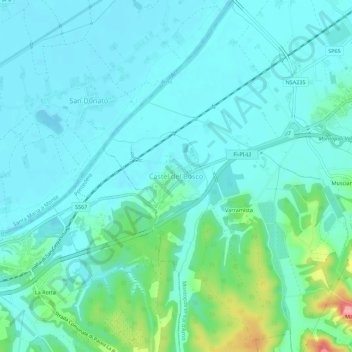 Castel del Bosco地形图、海拔、地势