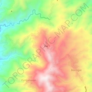 Diat地形图、海拔、地势