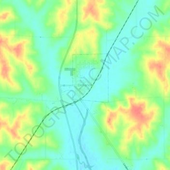 Defiance地形图、海拔、地势