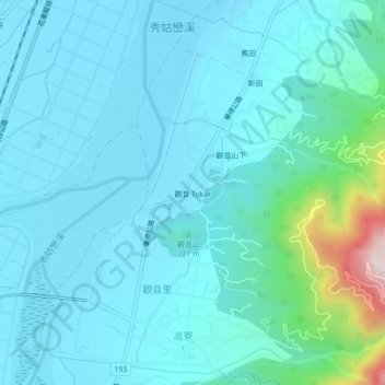 觀音地形图、海拔、地势