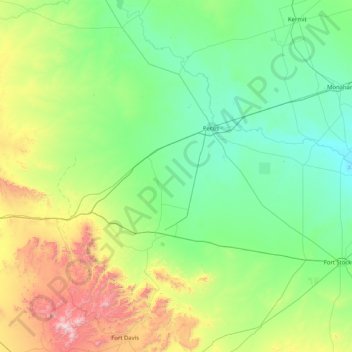 Reeves地形图、海拔、地势