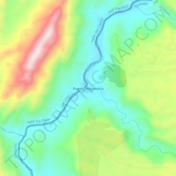 Puerto Alejandría地形图、海拔、地势