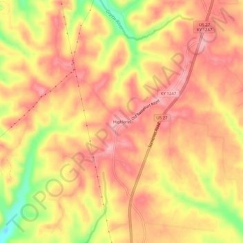 Highland地形图、海拔、地势